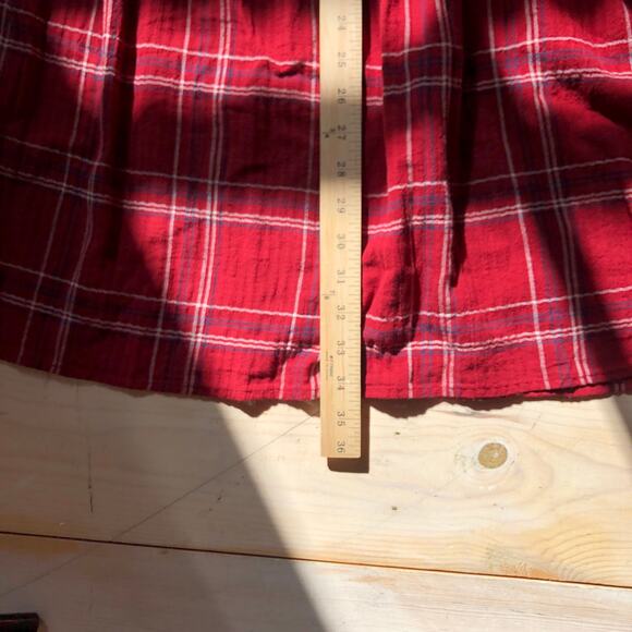 Loft NWT Women's Red Plaid Swing Shirt Dress Size M - Picture 8 of 8